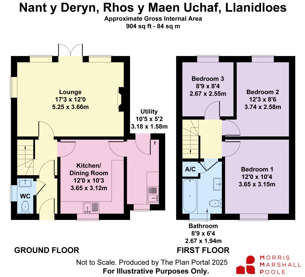 Floorplan for Rhos Y Maen Uchaf, Llanidloes, Powys