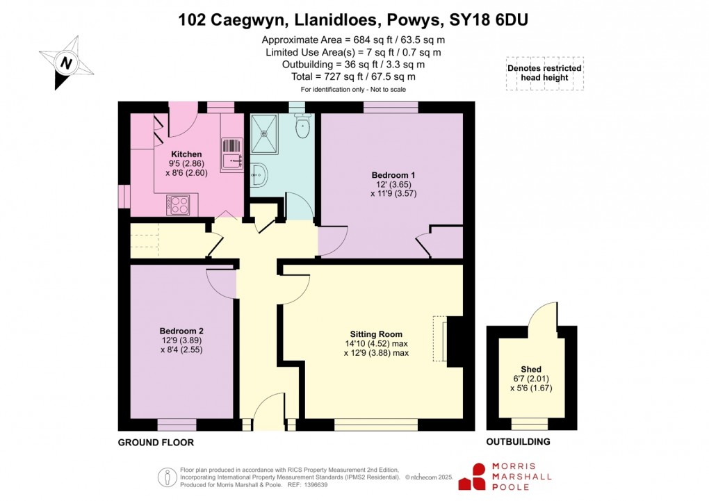Floorplan for Caegwyn, Llanidloes, Powys