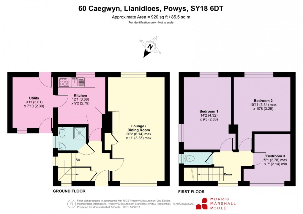 Floorplan for Caegwyn, Llanidloes, Powys
