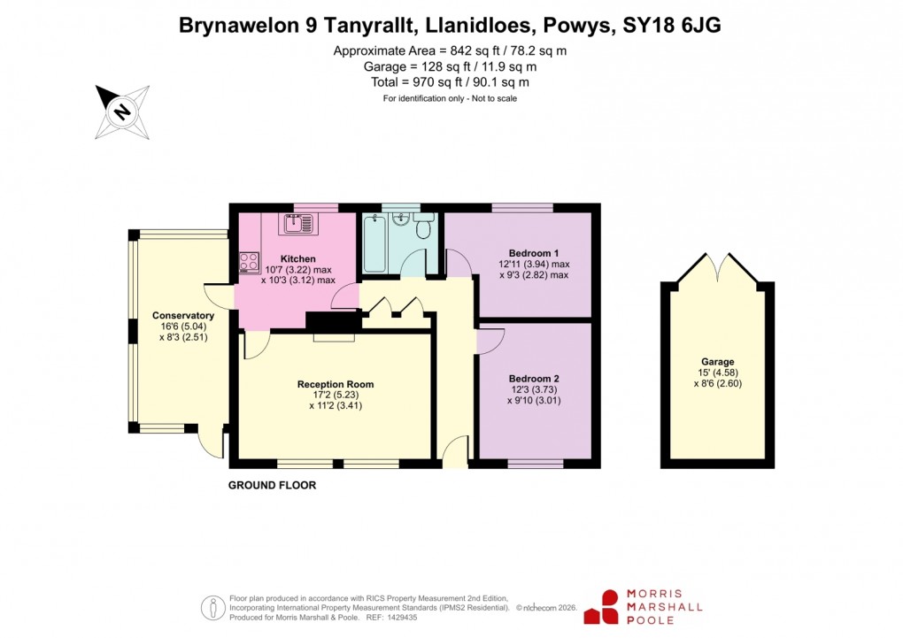 Floorplan for 9 Tanyrallt, Llanidloes, Powys