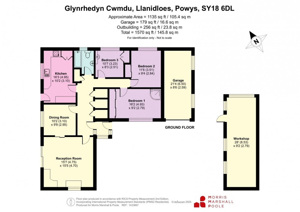 Floorplan for Cwmdu, Llanidloes, Powys