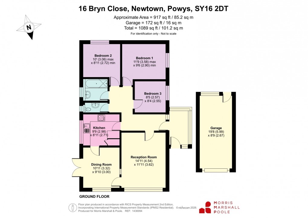 Floorplan for Bryn Close, Newtown, Powys