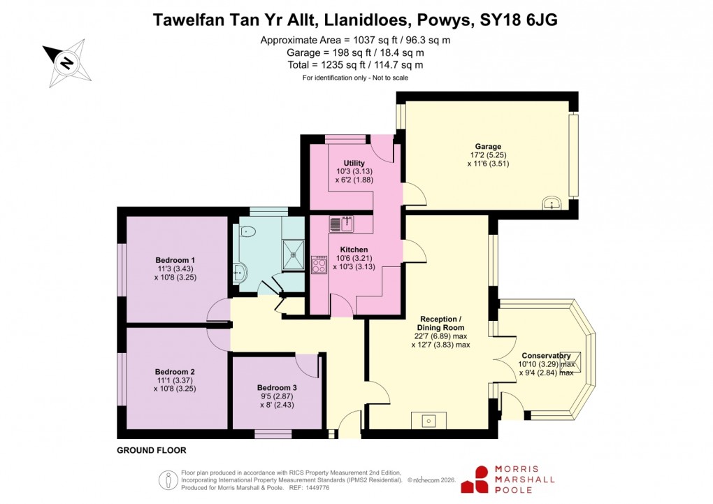 Floorplan for Tan Yr Allt, Llanidloes, Powys