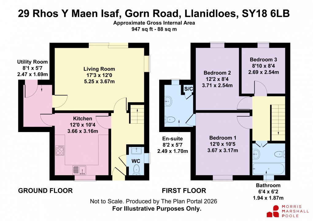 Floorplan for Rhos Y Maen Isaf, Llanidloes, Powys