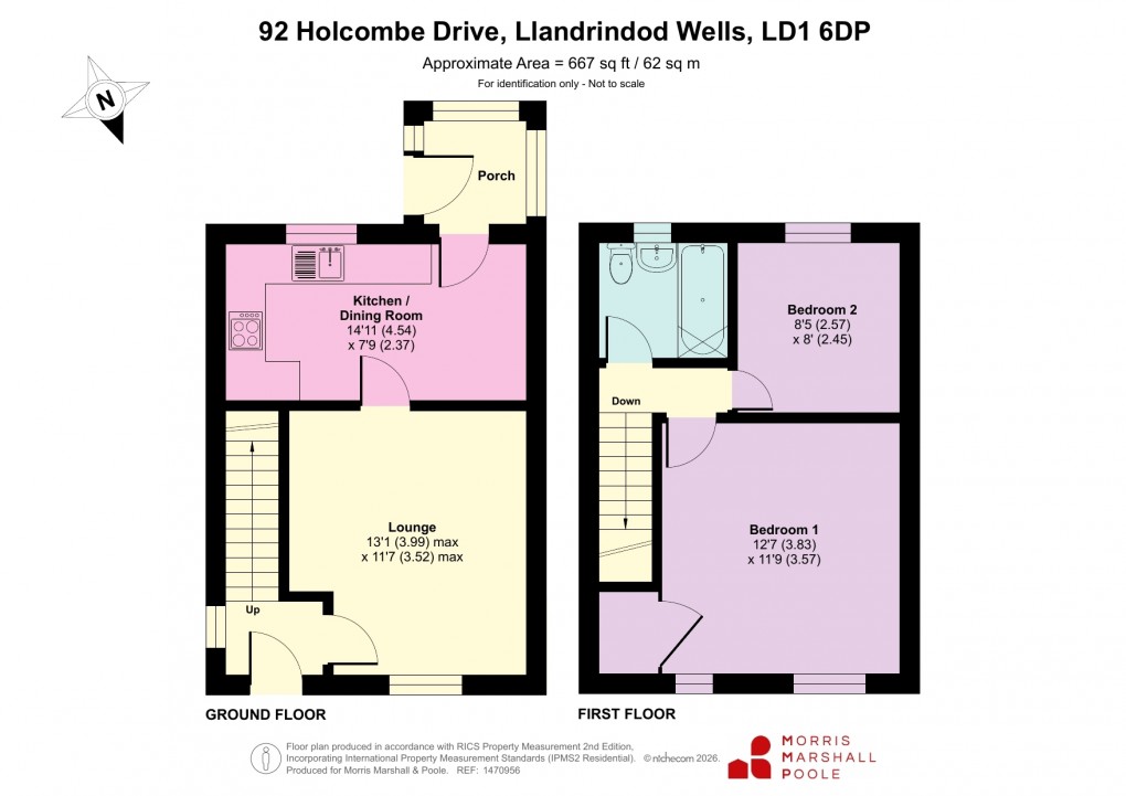 Floorplan for Holcombe Drive, Llandrindod Wells, Powys