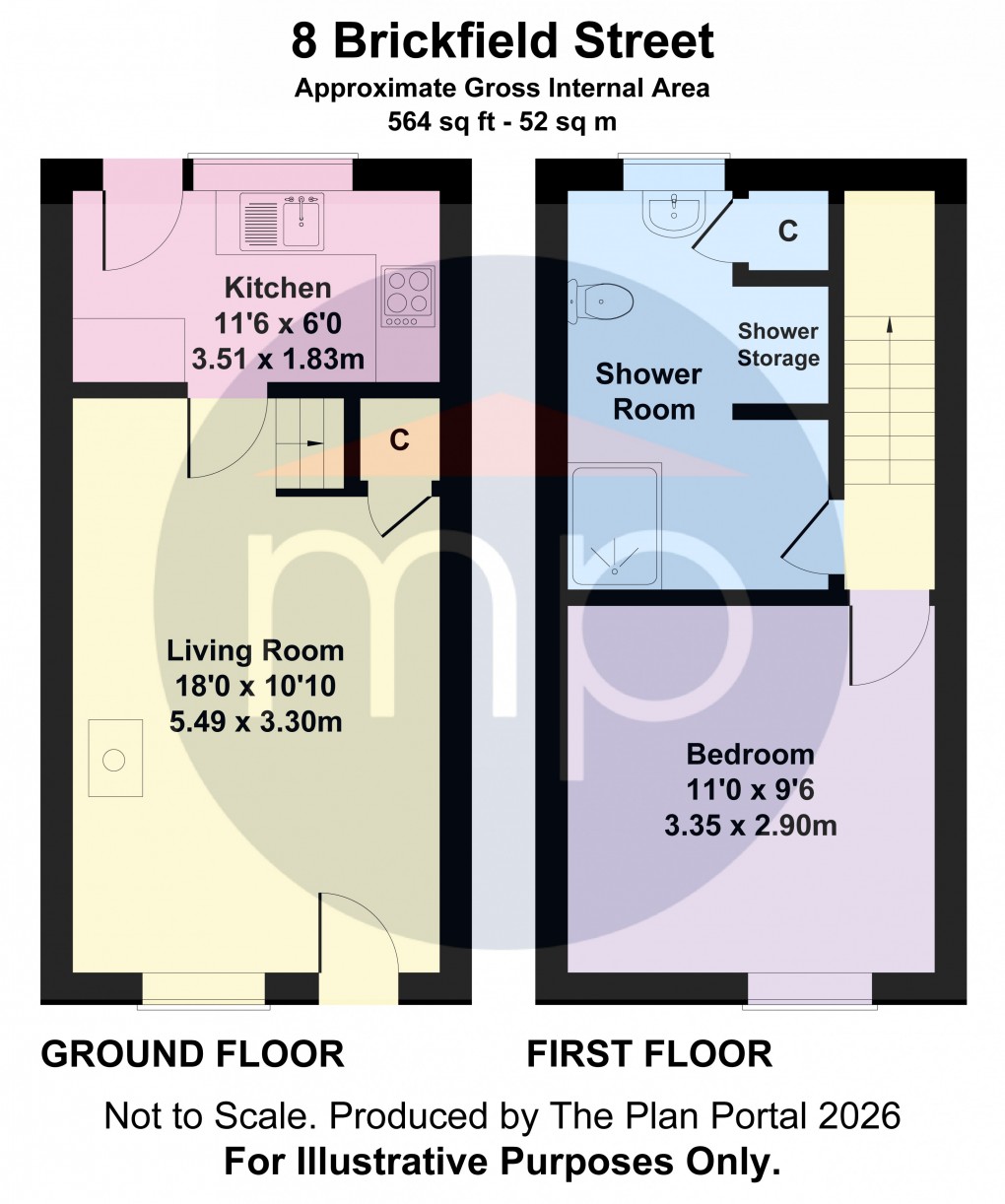 Floorplan for Brickfield Street, Machynlleth