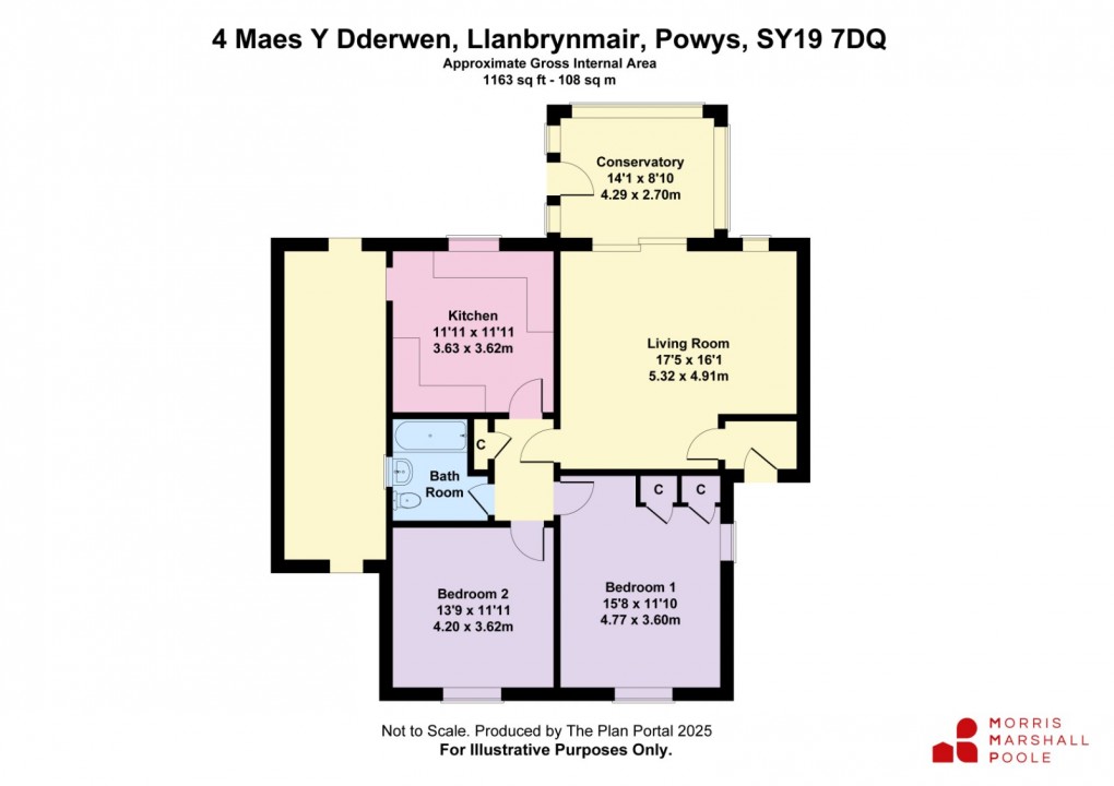 Floorplan for Maes Y Dderwen, Llanbrynmair, Powys