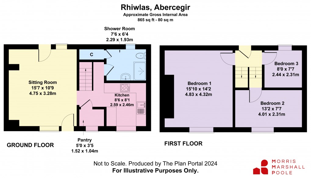 Floorplan for Abercegir, Machynlleth, Powys