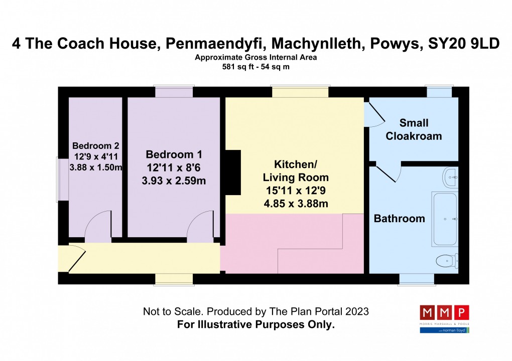 Floorplan for Penmaendyfi, Pennal, Machynlleth, Gwynedd