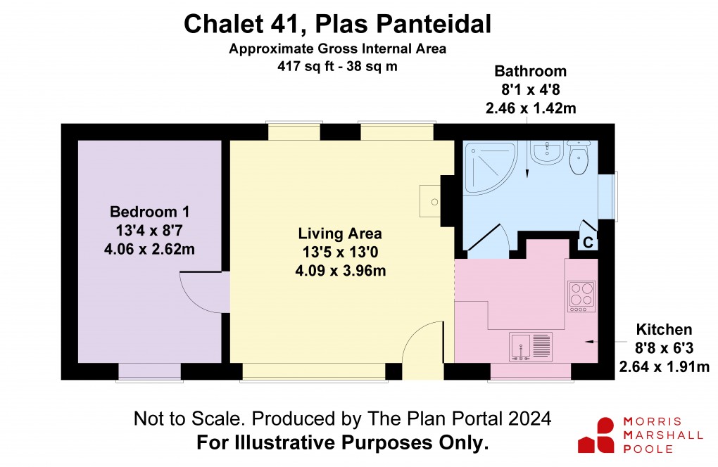 Floorplan for Plas Panteidal, Aberdovey/Aberdyfi, Gwynedd