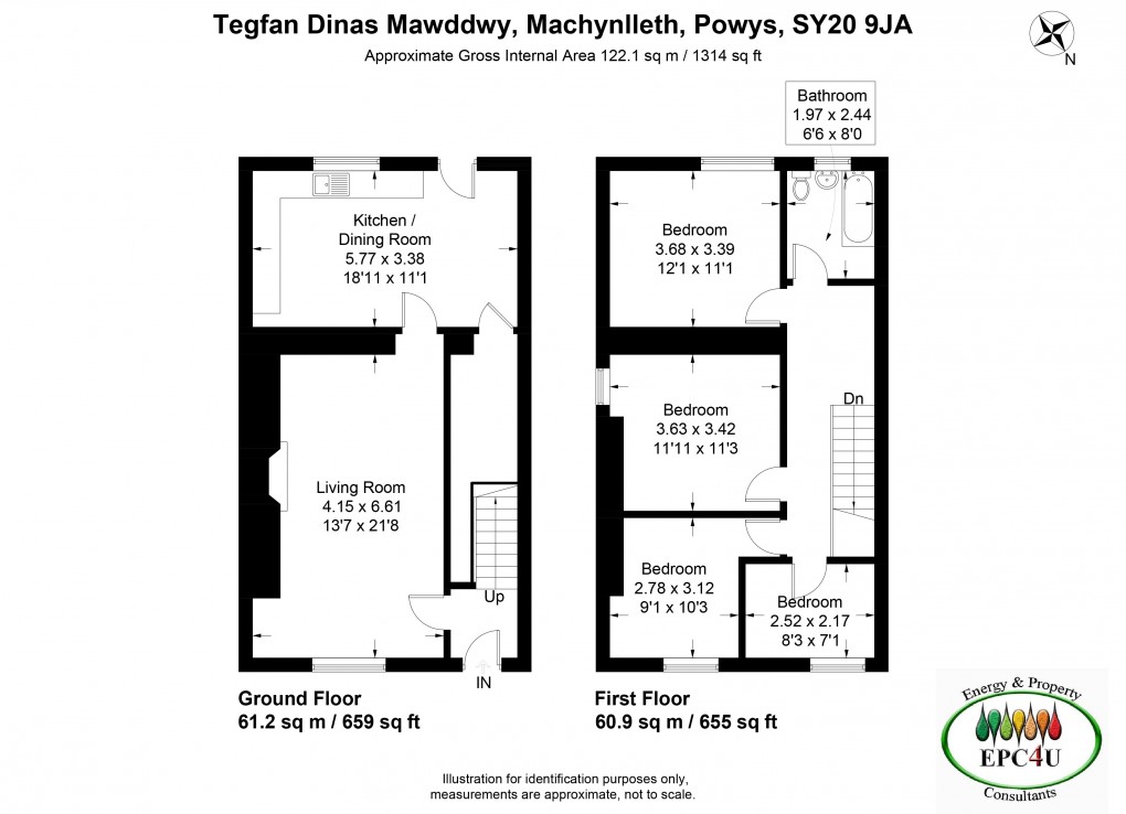 Floorplan for Dinas Mawddwy, Machynlleth, Gwynedd