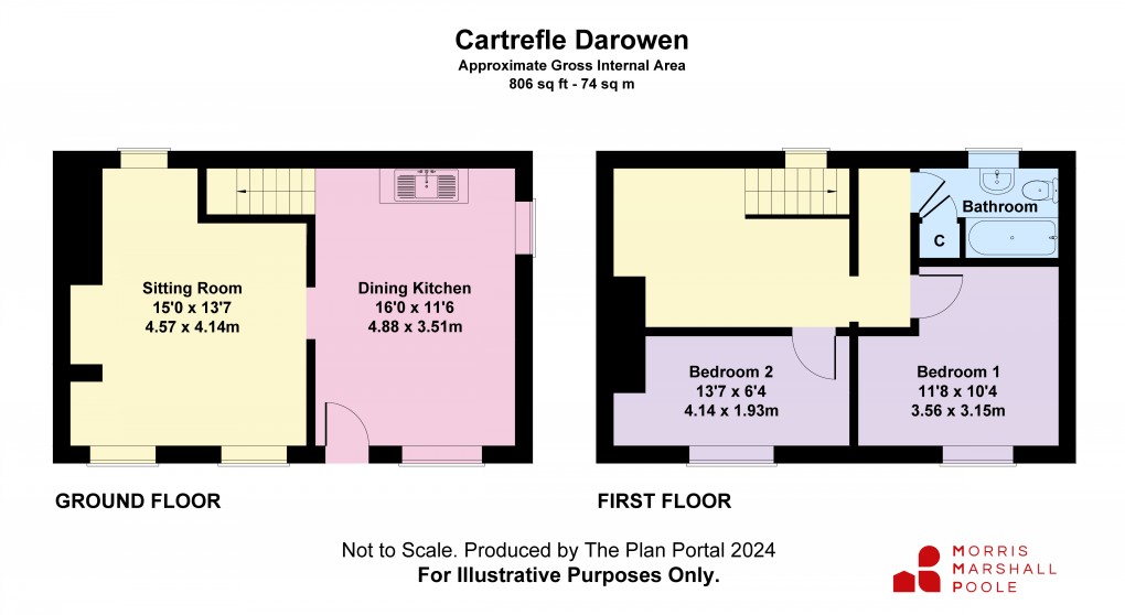 Floorplan for Darowen, Machynlleth, Powys