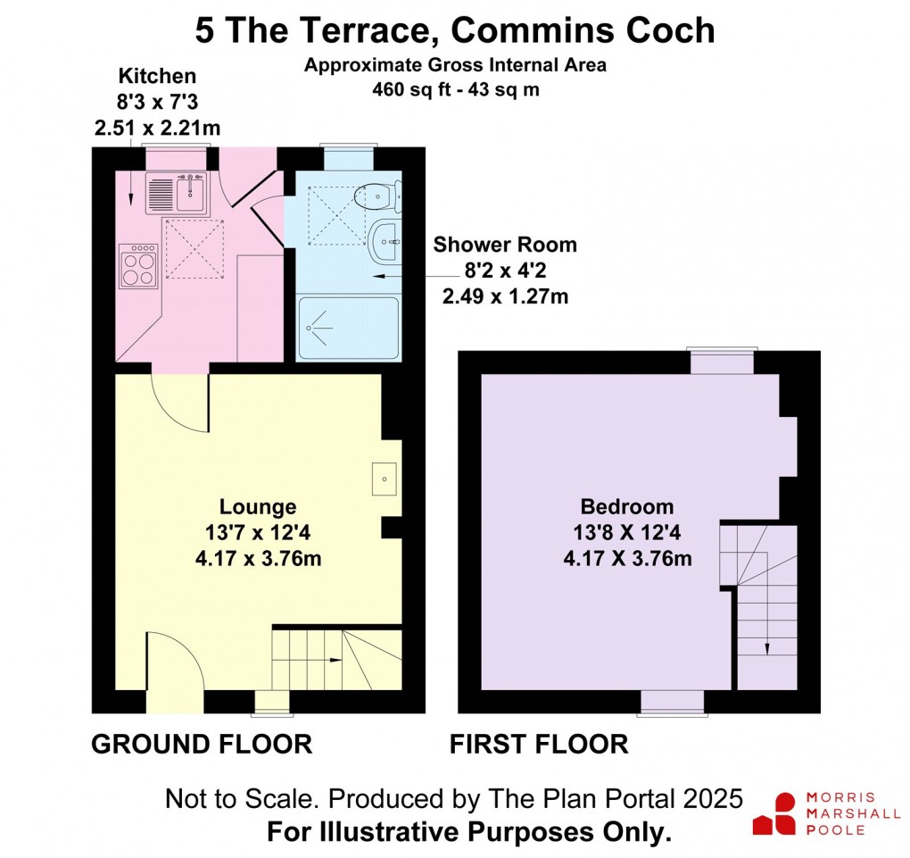Floorplan for The Terrace, Commins Coch, Machynlleth, Powys