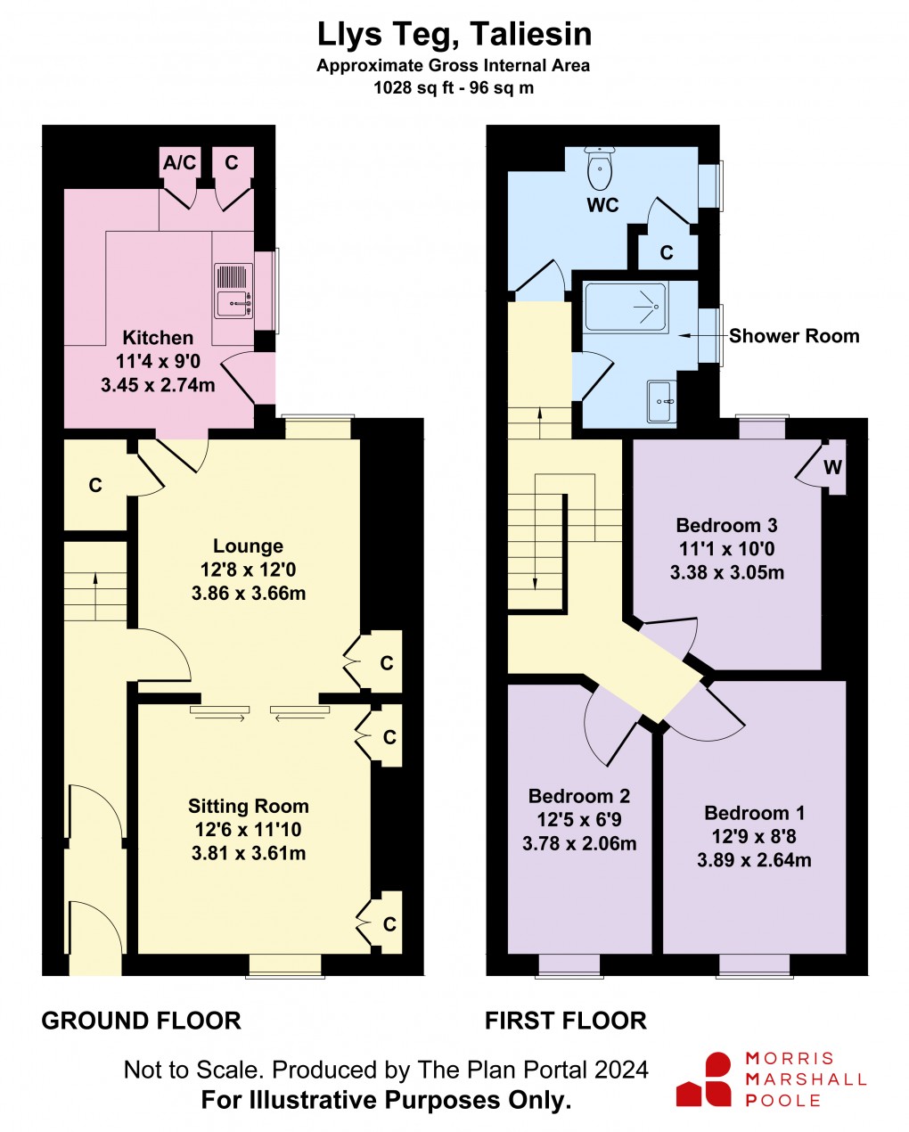 Floorplan for Taliesin, Machynlleth, Ceredigion