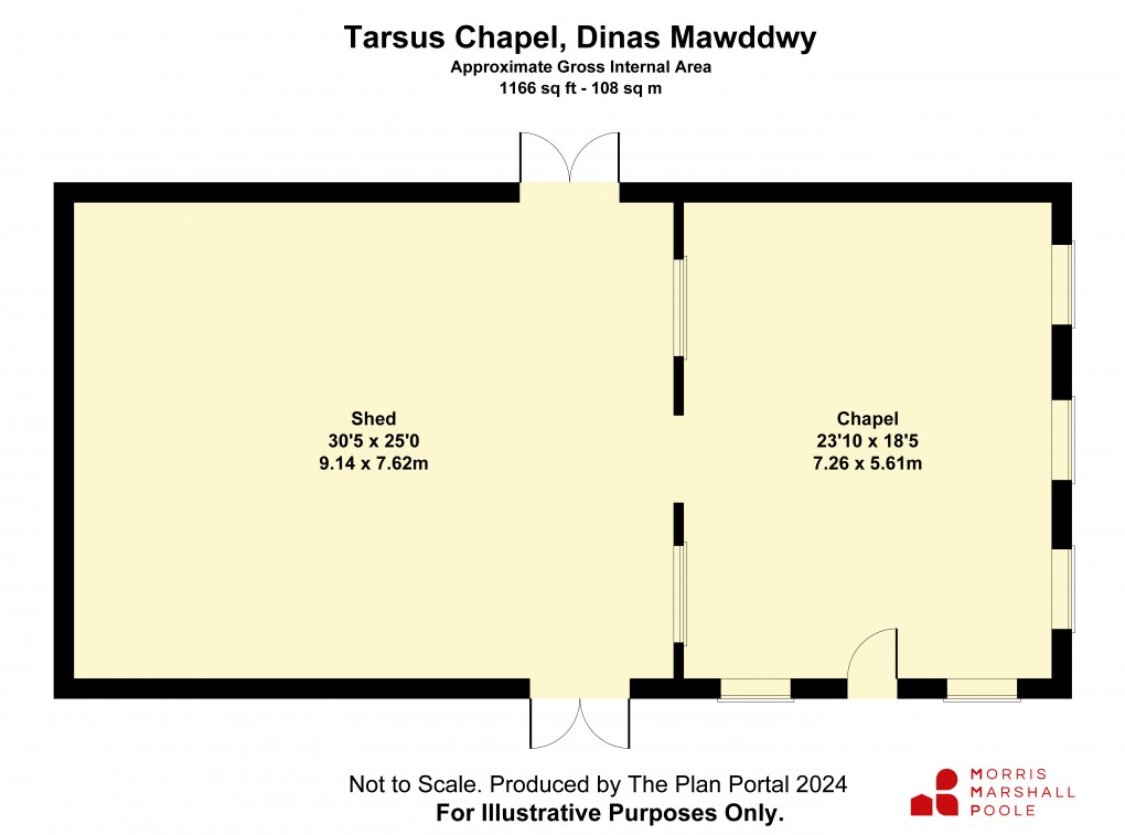 Floorplan for Dinas Mawddwy, Machynlleth, Gwynedd