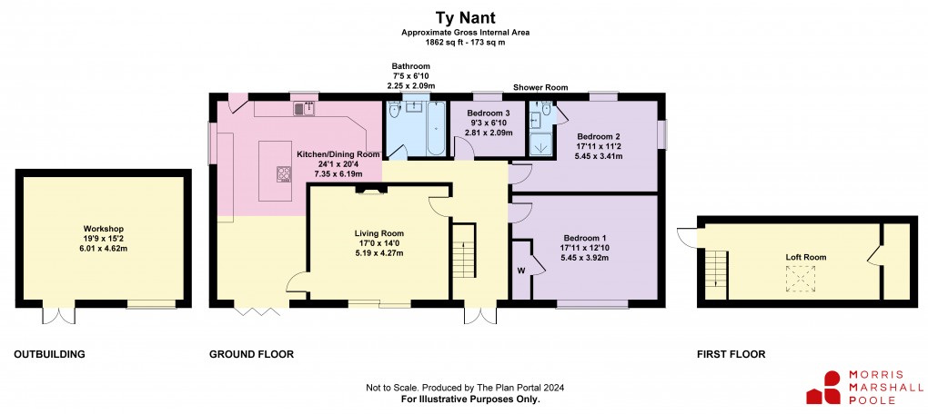 Floorplan for Dinas Mawddwy, Machynlleth, Gwynedd