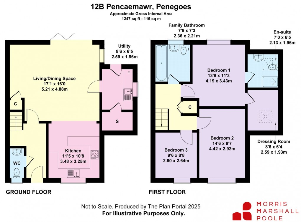 Floorplan for Pencaemawr, Penegoes, Machynlleth, Powys
