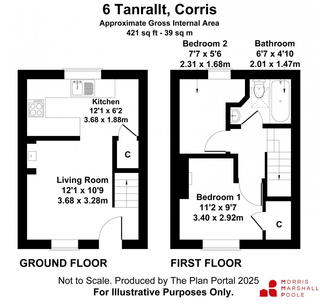 Floorplan for Tanrallt, Corris, Machynlleth, Gwynedd