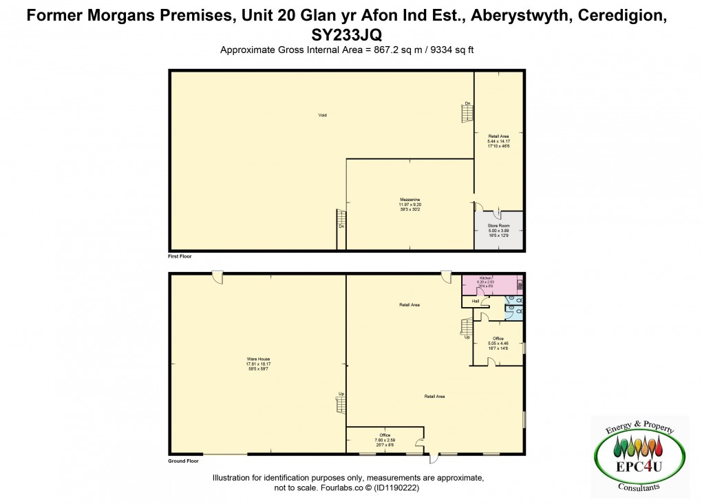 Floorplan for Glan Yr Afon Industrial Estate, Llanbadarn Fawr, Aberystwyth, Ceredigion