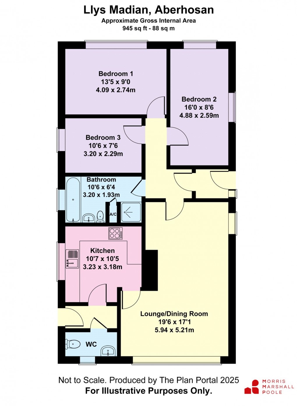 Floorplan for Aberhosan, Machynlleth, Powys
