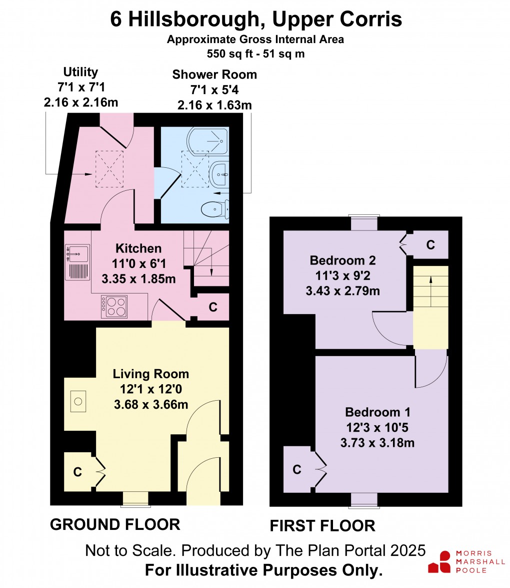 Floorplan for Hillsborough, Upper Corris, Machynlleth, Gwynedd