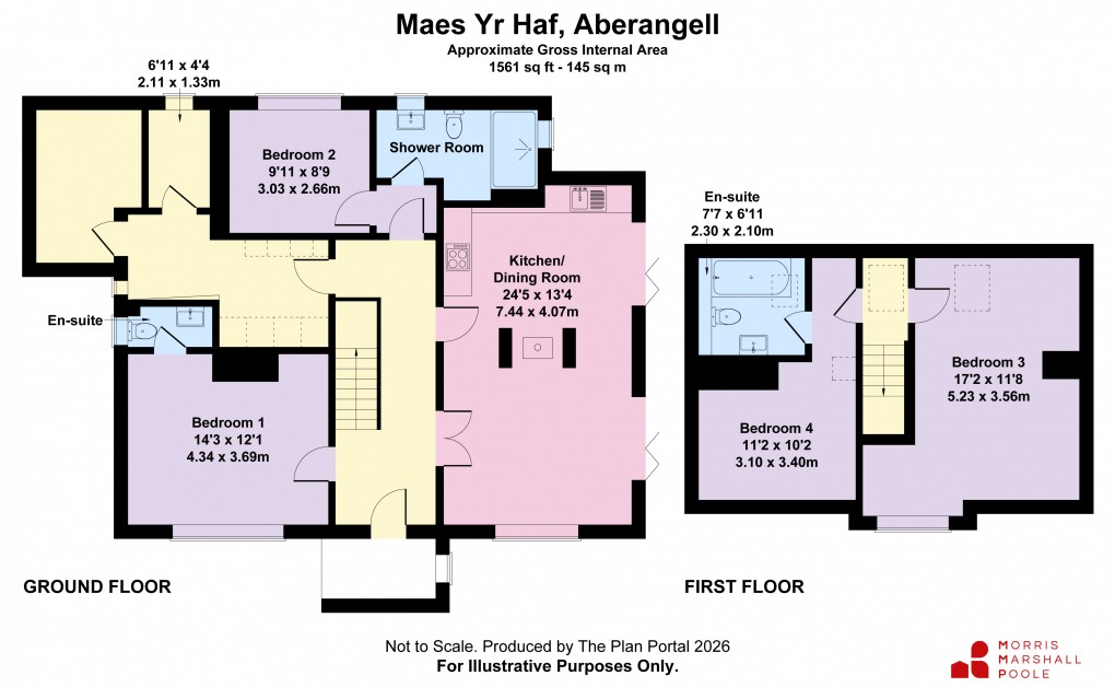 Floorplan for Aberangell, Machynlleth, Gwynedd