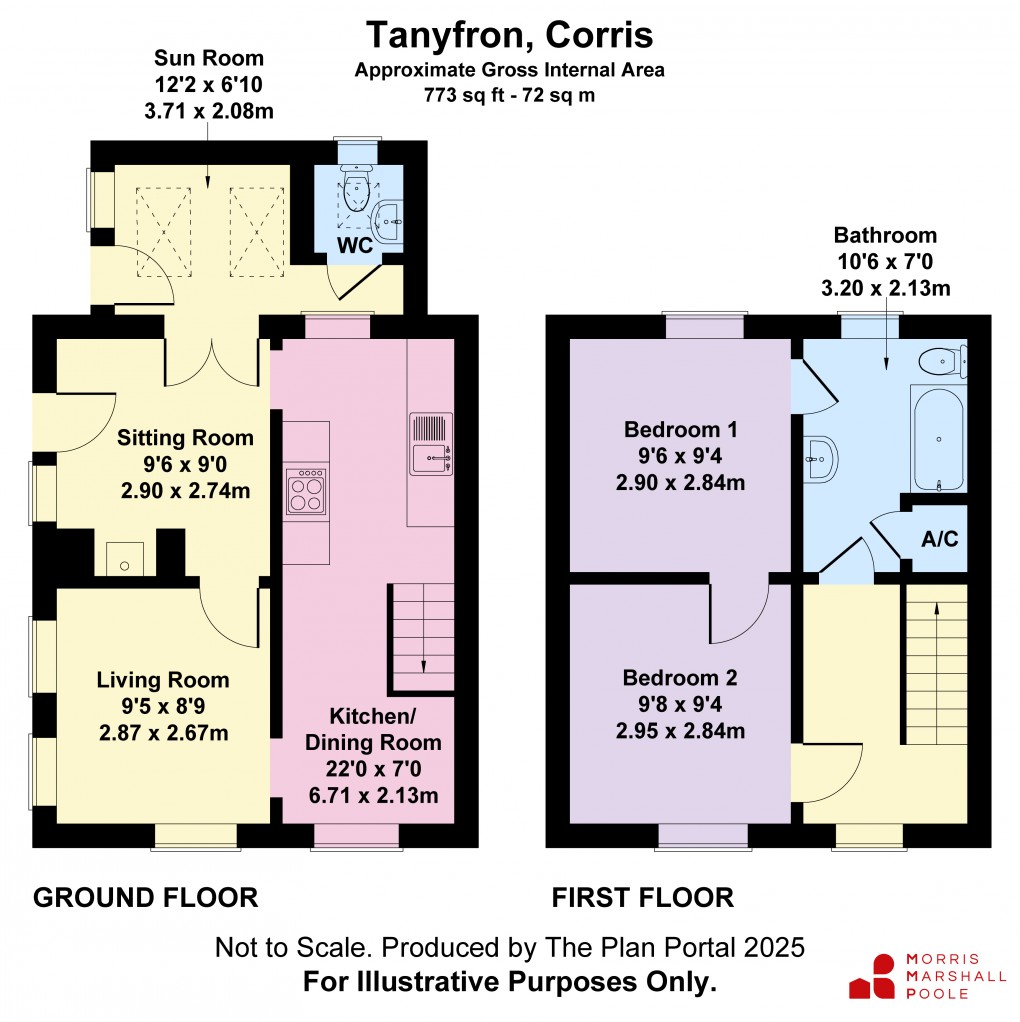 Floorplan for Corris, Machynlleth, Gwynedd