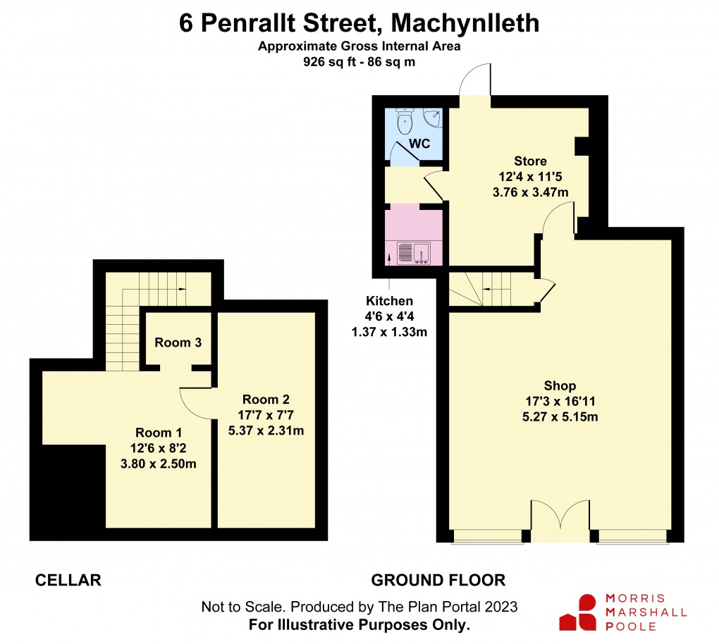 Floorplan for Penrallt Street, Machynlleth, Powys