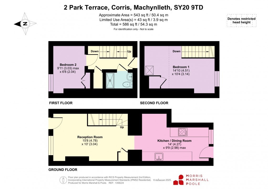 Floorplan for Park Terrace, Corris, Machynlleth, Gwynedd