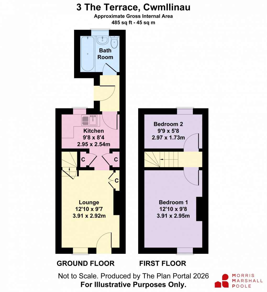 Floorplan for The Terrace, Cwmllinau, Machynlleth, Powys