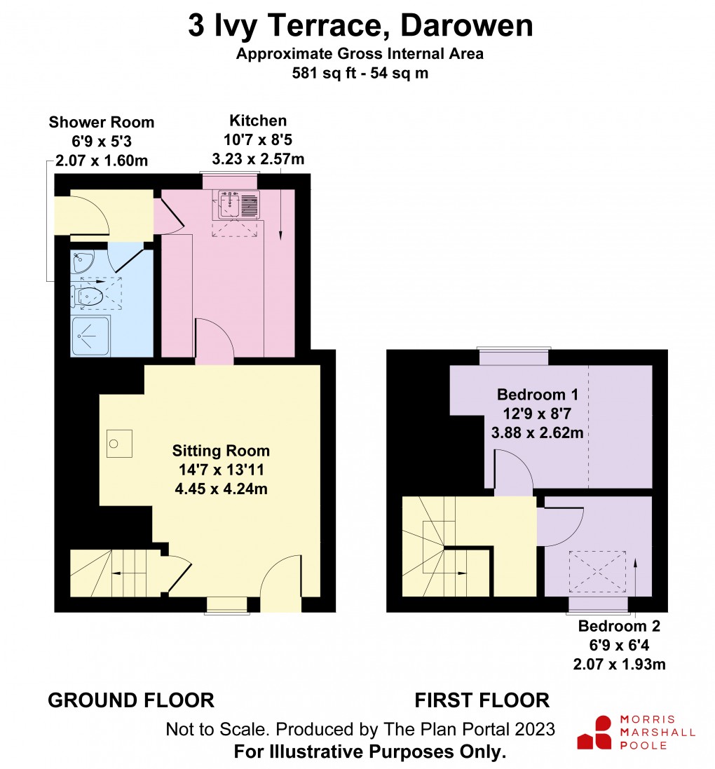 Floorplan for Ivy Terrace, Darowen, Machynlleth, Powys