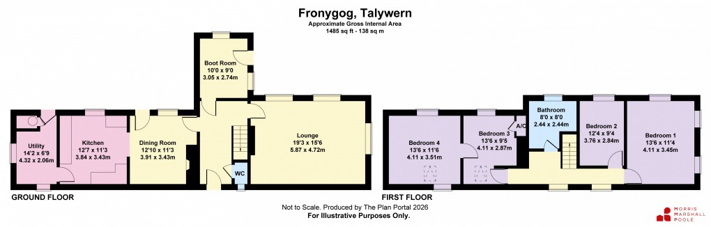 Floorplan for Talywern, Machynlleth, Powys