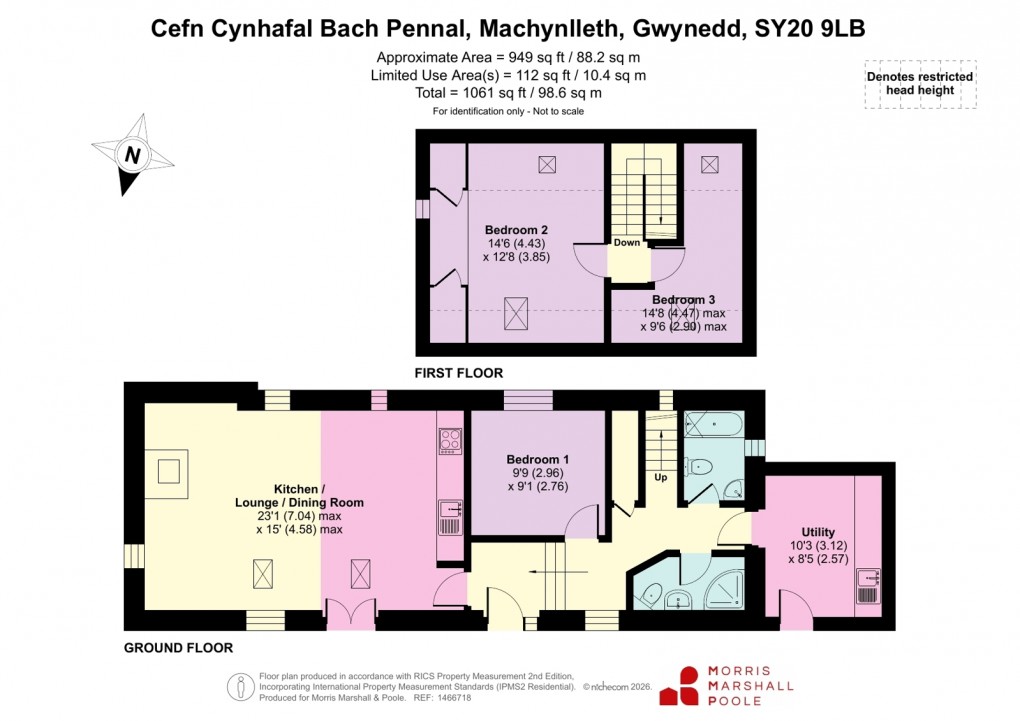 Floorplan for Pennal, Machynlleth, Gwynedd