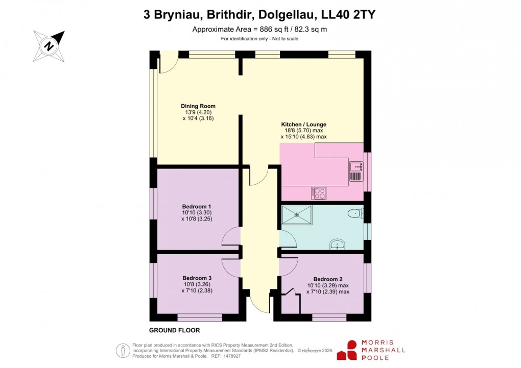 Floorplan for Bryniau, Brithdir, Dolgellau, Gwynedd