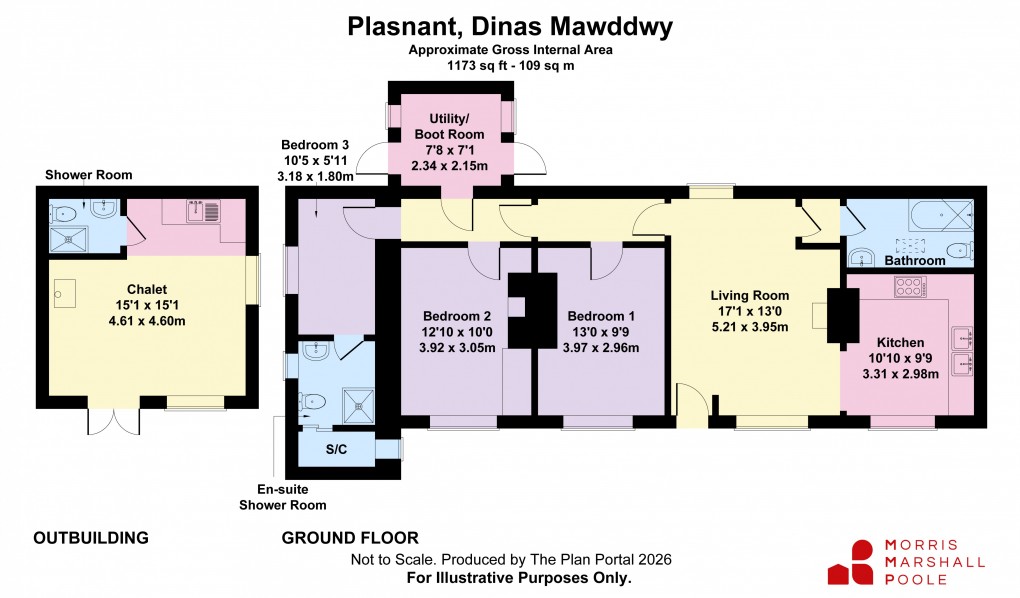 Floorplan for Dinas Mawddwy, Machynlleth, Gwynedd
