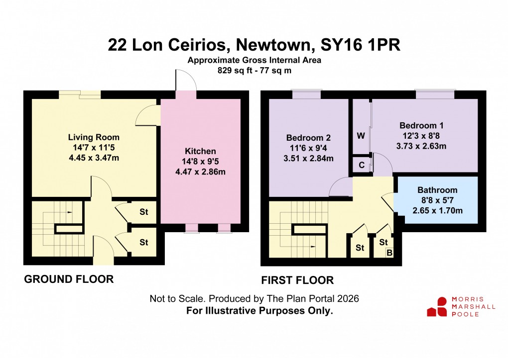 Floorplan for Lon Ceirios, Newtown, Powys
