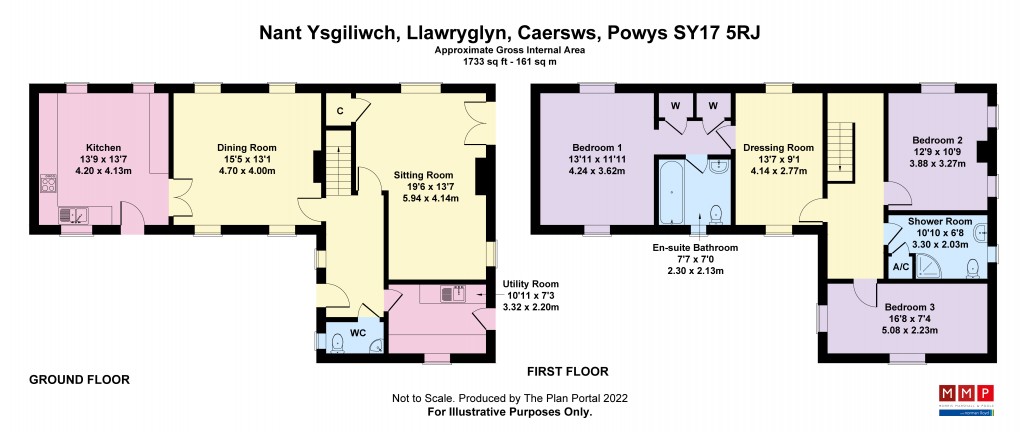 Floorplan for Llawr-y-Glyn, Caersws, Powys