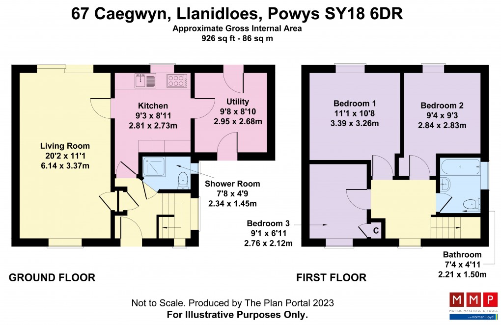 Floorplan for Caegwyn, Llanidloes, Powys