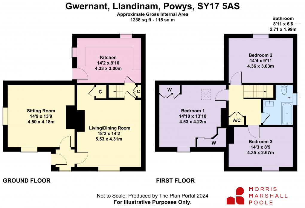 Floorplan for Gwernant, Llandinam, Powys