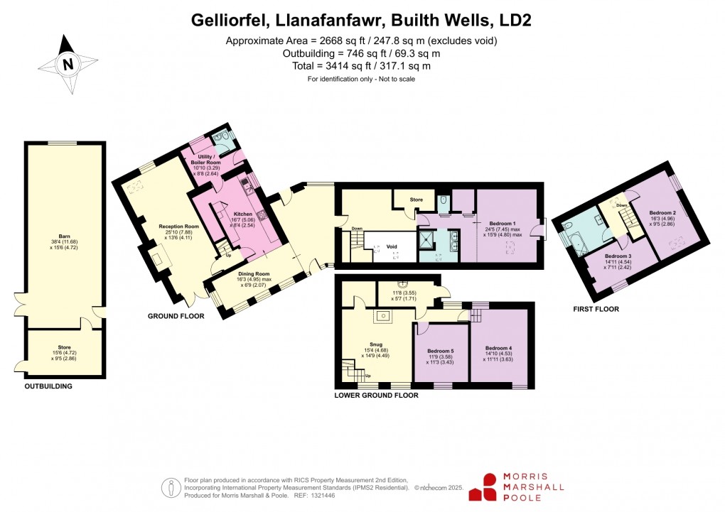 Floorplan for Llanafanfawr, Builth Wells, Powys