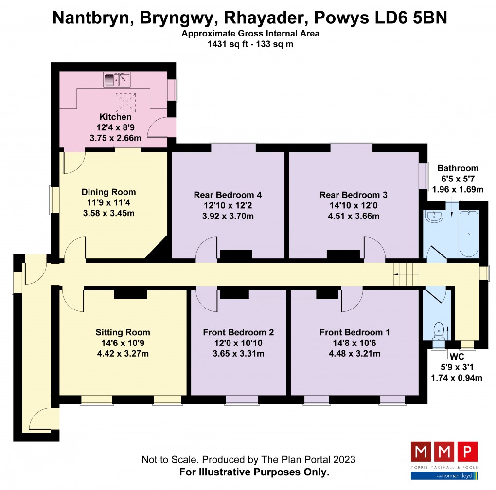 Floorplan for Bryngwy, Rhayader, Powys