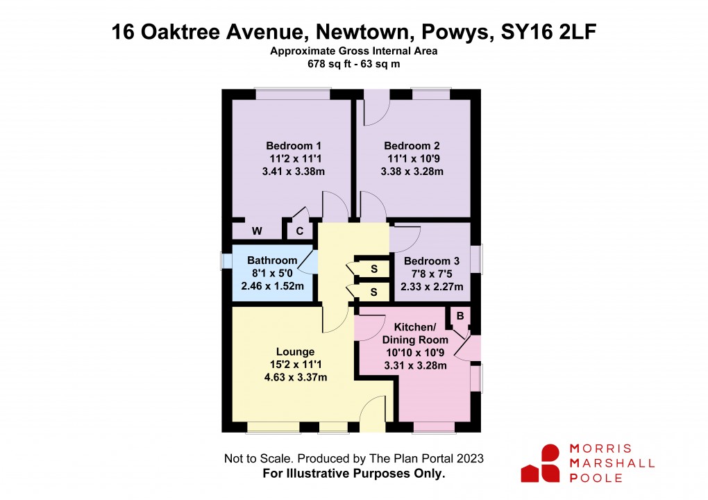 Floorplan for Oaktree Avenue, Newtown, Powys