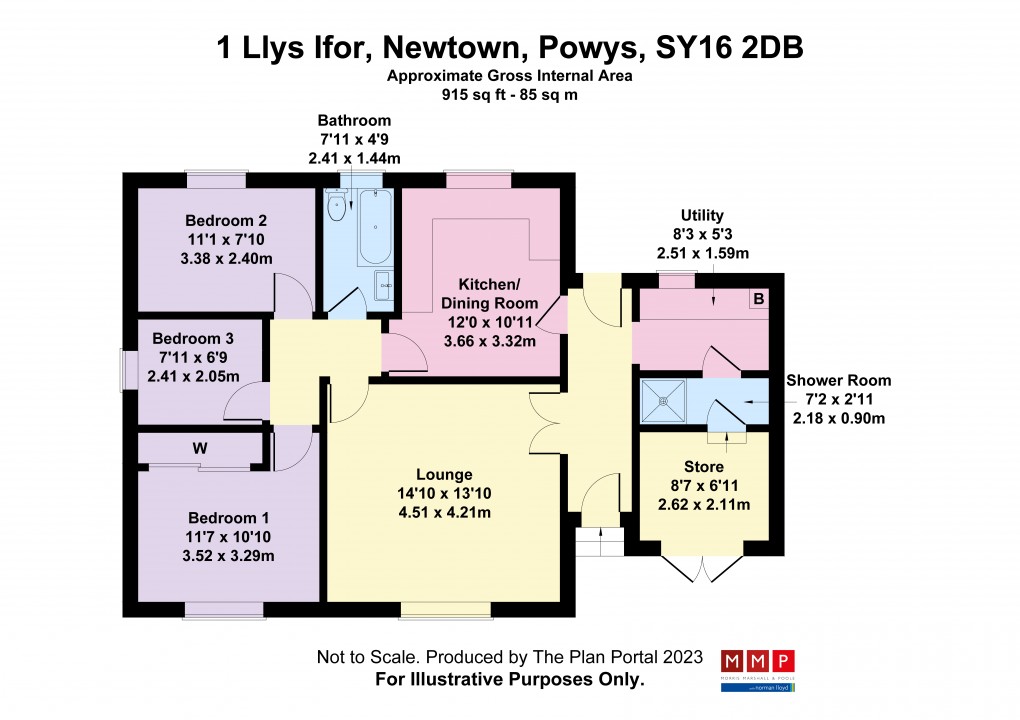 Floorplan for Llys Ifor, Newtown, Powys