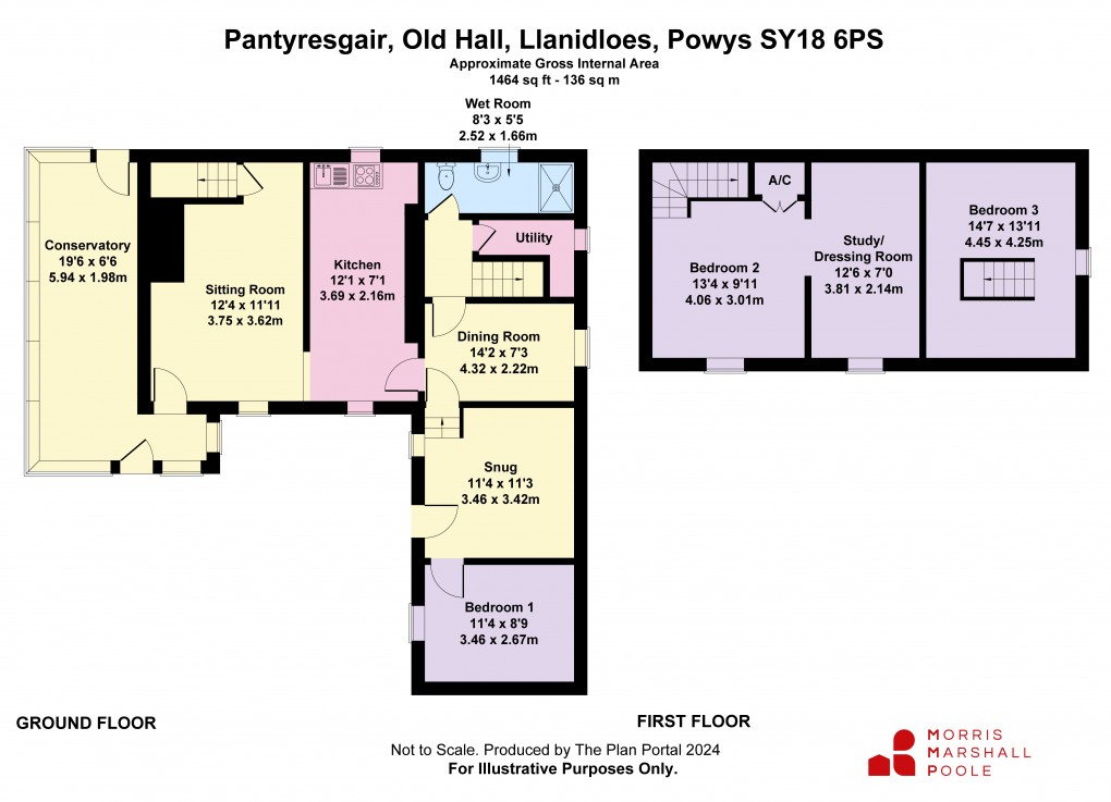 Floorplan for Old Hall, Llanidloes, Powys