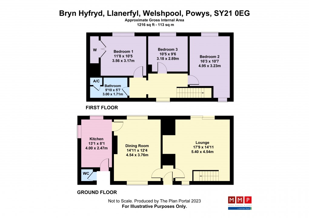 Floorplan for Llanerfyl, Welshpool, Powys