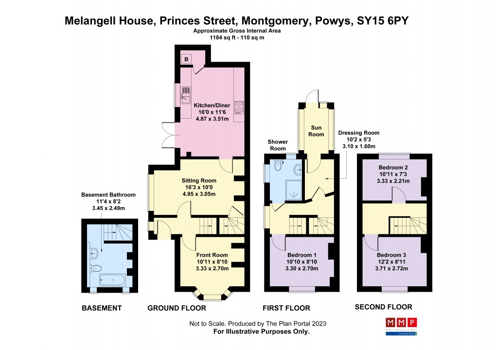 Floorplan for Princes Street, Montgomery, Powys