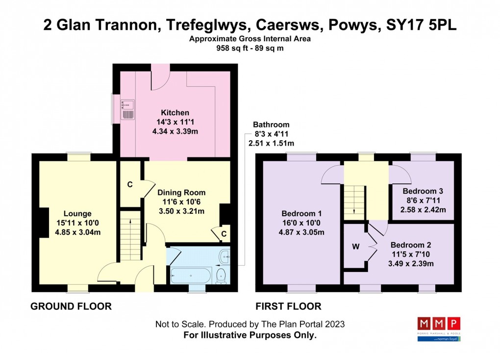 Floorplan for Glan Trannon, Trefeglwys, Caersws, Powys