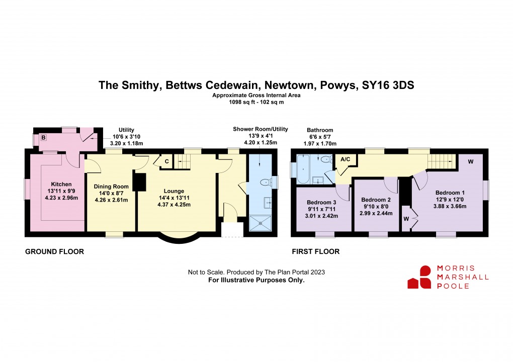 Floorplan for Bettws Cedewain, Newtown, Powys