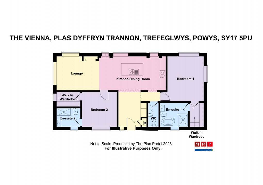Floorplan for Plas Dyffryn Trannon Lodge Park, Trefeglwys, Caersws, Powys