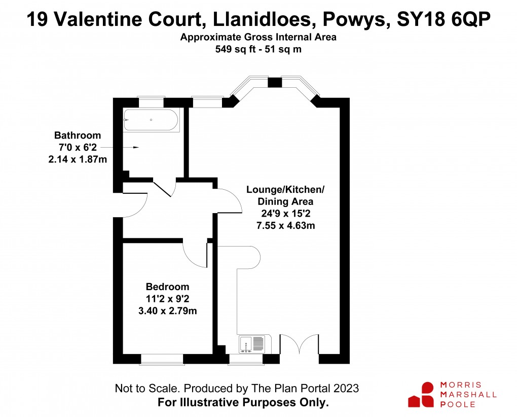 Floorplan for Valentine Court, Llanidloes, Powys